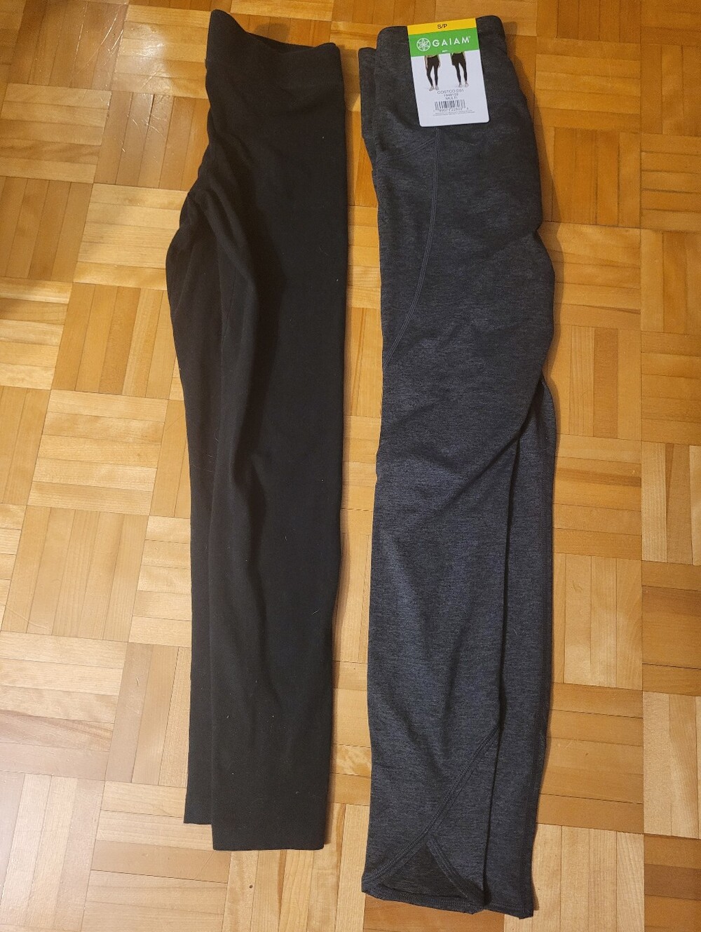 Two Womwn Leggis From GAIAM High-Rise Petal Legging - Charcoal And RACHEL Roy